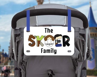 Personalized Stroller Plate, Stroller Sign, Amusement Park Tag, Custom License Plate with Fast Shipping within USA