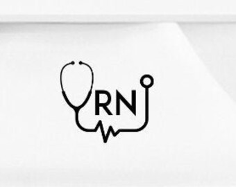 RN Medical Stethoscope Decal  (MATTE BLACK) | Vinyl Decal | Window Sticker | Car Sticker