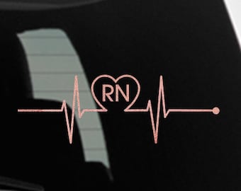 RN Heartbeat Vinyl Decal | Nurse Car Window Sticker