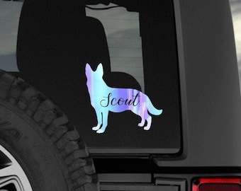 Personalized German Shepherd Decal, Dog Car/Laptop Sticker