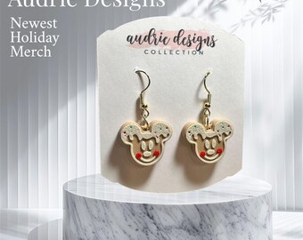 Gingerbread Mouse Earrings | 3D Printed Disney Holiday Jewelry