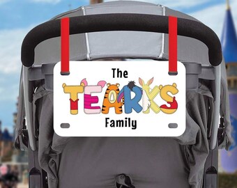 Personalized Stroller Plate, Custom Aluminum Stroller Sign, Amusement Park Tag