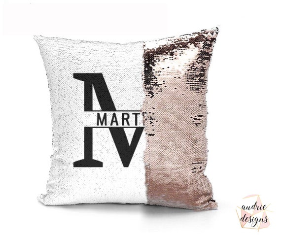 Download Monogram Reverse Sequins Pillow Cover 4 Sequins Color | Etsy