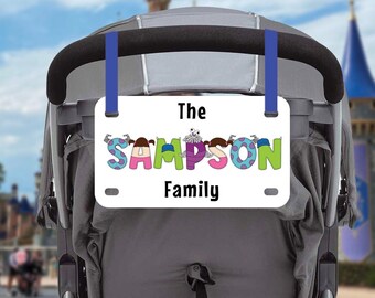 Personalized Stroller Plate, Stroller Sign, Amusement Park Tag, Custom License Plate with Fast Shipping within USA