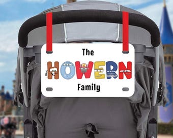 Personalized Stroller Plate, Stroller Sign, Amusement Park Tag, Custom License Plate with Fast Shipping within USA