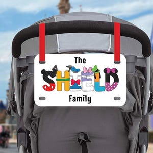 Personalized Stroller Plate, Stroller Sign, Amusement Park Tag, Custom License Plate with, Fast Shipping within USA