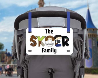 Personalized Stroller Plate, Stroller Sign, Amusement Park Tag, Custom License Plate with Fast Shipping within USA