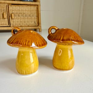 Vintage Mushroom Salt and Pepper Shakers