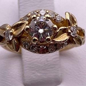 Diamond Moissanite 14k Gold Engagement Ring