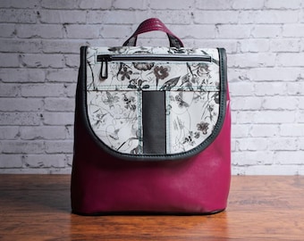 Purple Flower Mini Backpack