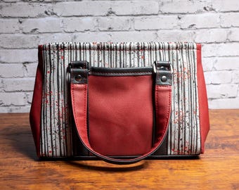Splatter Striped Faux Leather Monroe Handbag