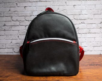 Black and Red Mini Backpack
