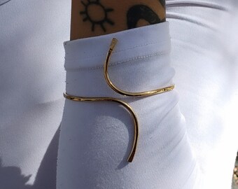 POETRY Brass Cuff. Body Jewelry. FLOW Collection