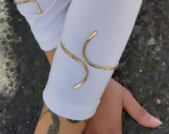 POETRY Brass Cuff. Body Jewelry. FLOW Collection