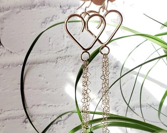 LOVE REIGNS Earrings. Sterling Heart Earrings