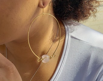 SWOOP Hoops. Sea Glass Earrings