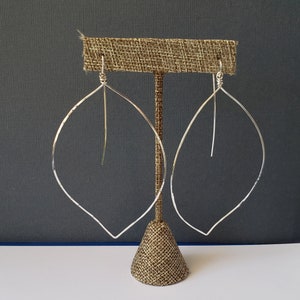 Leaf Threader Earrings in Sterling Silver