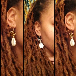 Goddess Cowry Earrings. Cowrie Shell Jewelry