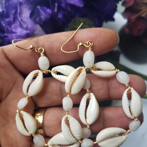 Cowrie Shell Hoops. Orisha AJE Earrings image 6