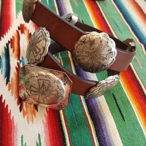 Ralph Lauren Concho Leather Belt Southwestern Native American