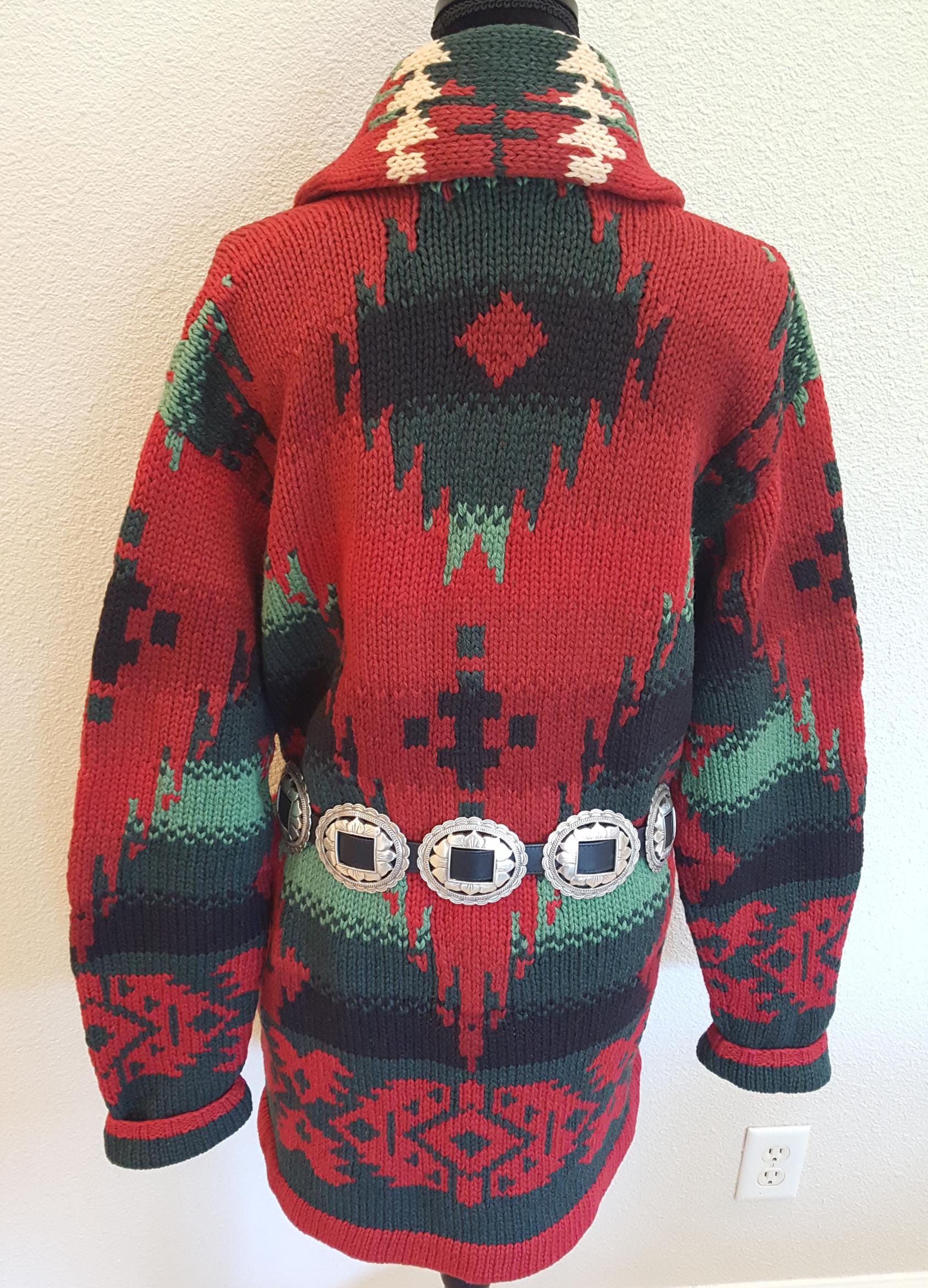 RARE Ralph Lauren Sweater Cardigan Western Southwestern Aztec