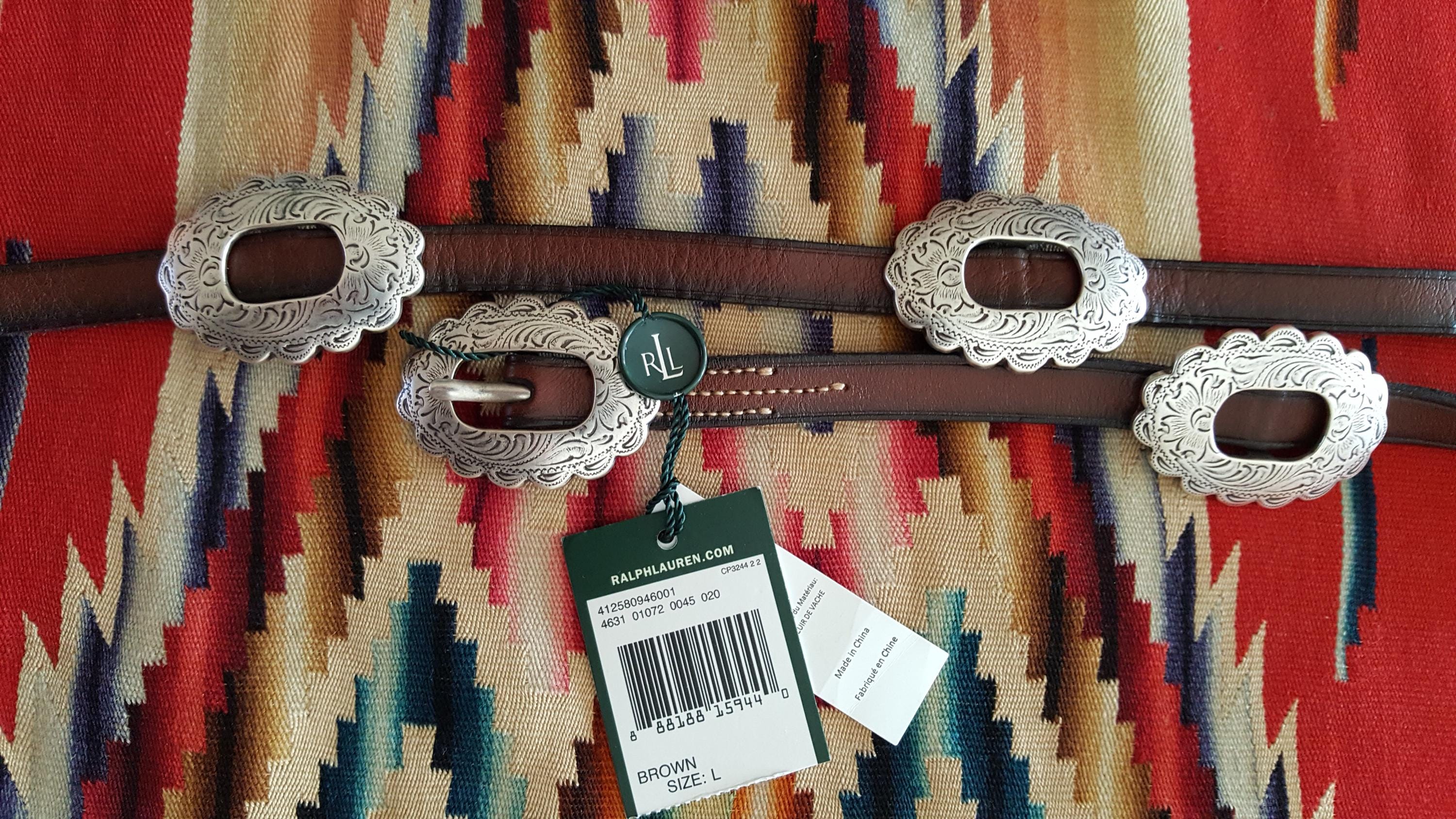 【Ralph Lauren】vintageベルト Ralph Lauren Collection RL-67 Brown Leather Belt LARGE Polo Player