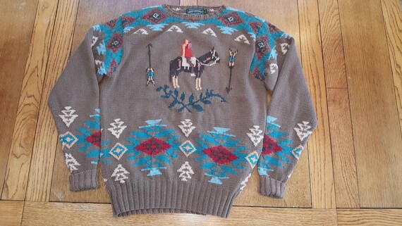 Ralph Lauren Sweater INDIAN Pony Horse 