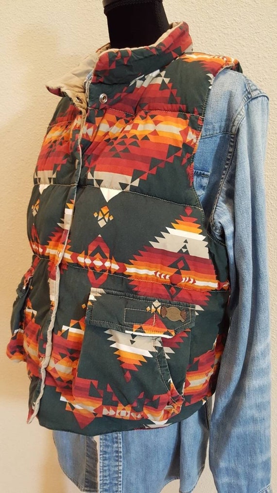Ralph Lauren Puffer Vest Denim Supply Western Southwestern Aztec