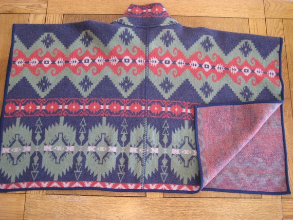 Ralph Lauren Poncho Wool Southwestern Western Azt… - image 6