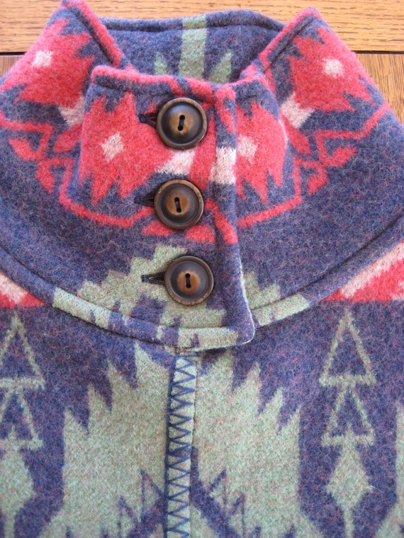 Ralph Lauren Poncho Wool Southwestern Western Azt… - image 4