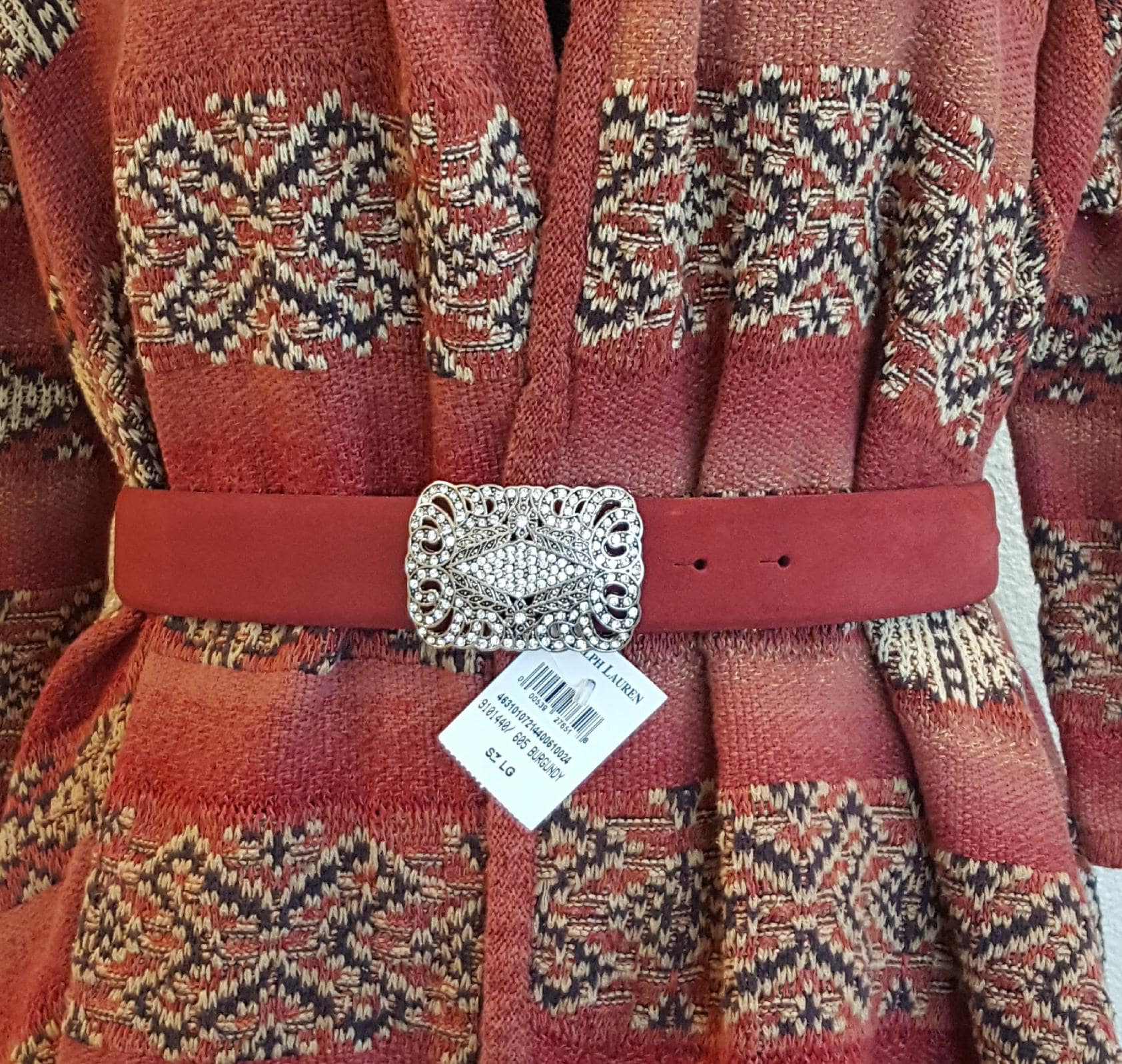 Ralph Lauren suede belt with jeweled buckle Equestrian-Buckle Leather Belt | Ralph Lauren main image 3