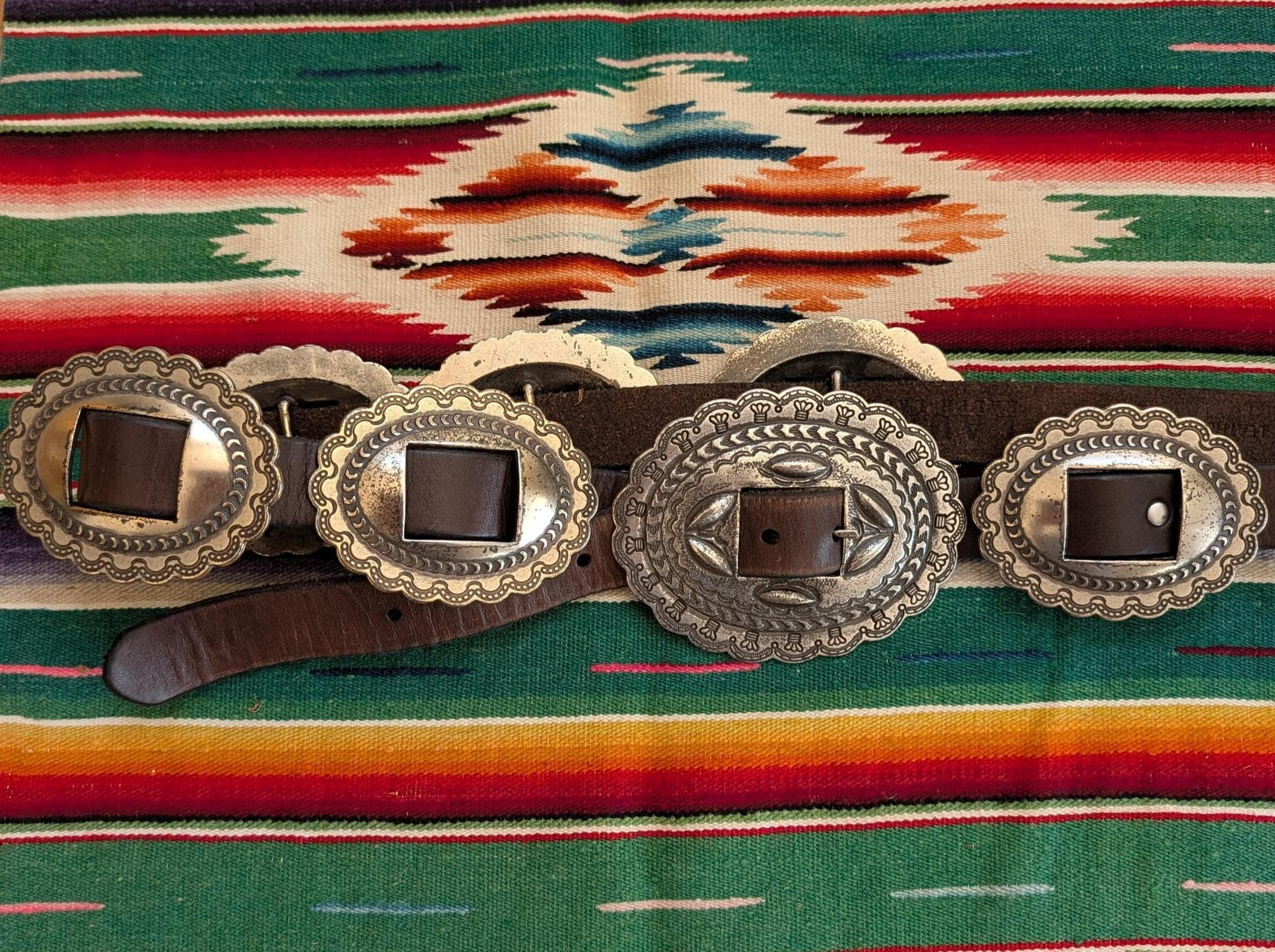 Ralph Lauren Leather Concho Belt - Etsy