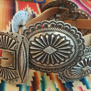 Ralph Lauren Belt 7 CONCHO Leather Suede Western  display picture 1