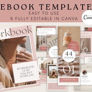Ebook Template Canva, Ebook Template, Wookbook Template, Book Cover Design, Custom Book Cover, Instant Download, DFY Workbook, ebook Cover