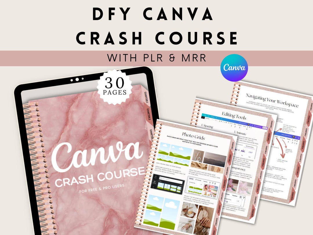 Canva Crash Course With PLR & MRR, PLR Digital Product, Canva Template ...