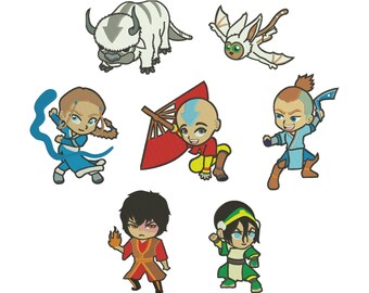 Embroidery designs avatar, embroidery designs anime, embroidery designs for machine, 5 sizes