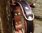 Two Toned Leather Collar, Leather Dog Collar with Two Tones, Custom Collars, Double Layer Leather Collar, leather collars for dogs