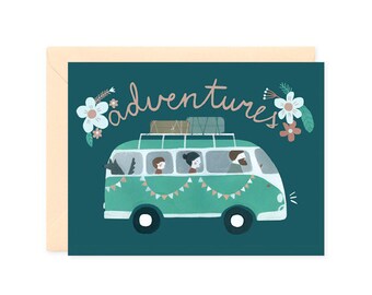 Road trip cards // Camper van // Family adventures // Valentines cards // Hippie love // modern nomads // Hippie bus