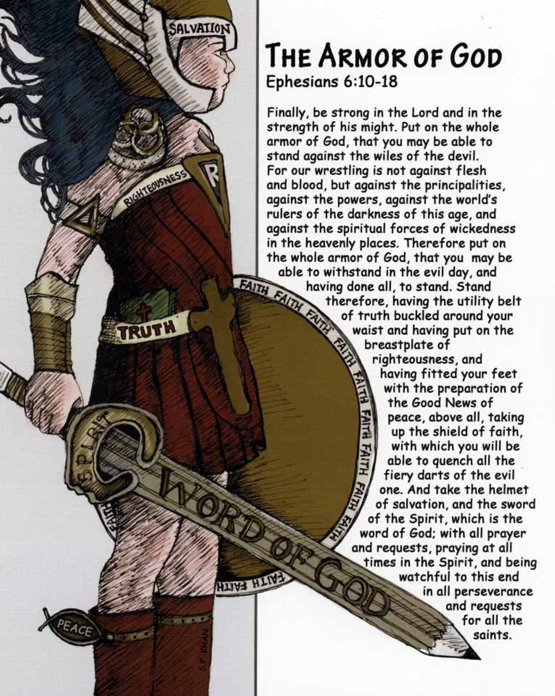 Armor Of God Ephesians 6 10 18 Illustrated Bible Verse Christian armor-of-god-ephesians-6-10-18-illustrated-bible-verse-christian