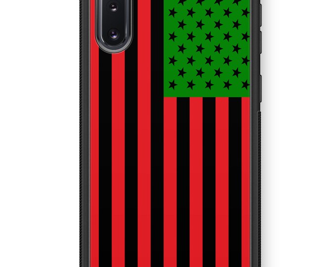 Pan African US Flag Galaxy Note Protective Rubber TPU Phone Case