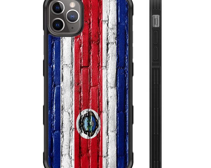 Flag of Costa Rica Brick Wall iPhone Hybrid Rubber Protective Case Costa Rican