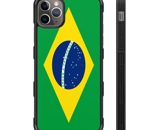 Brazil Flag Hyper Shock Protective TPU Rubber Phone Case Brasil