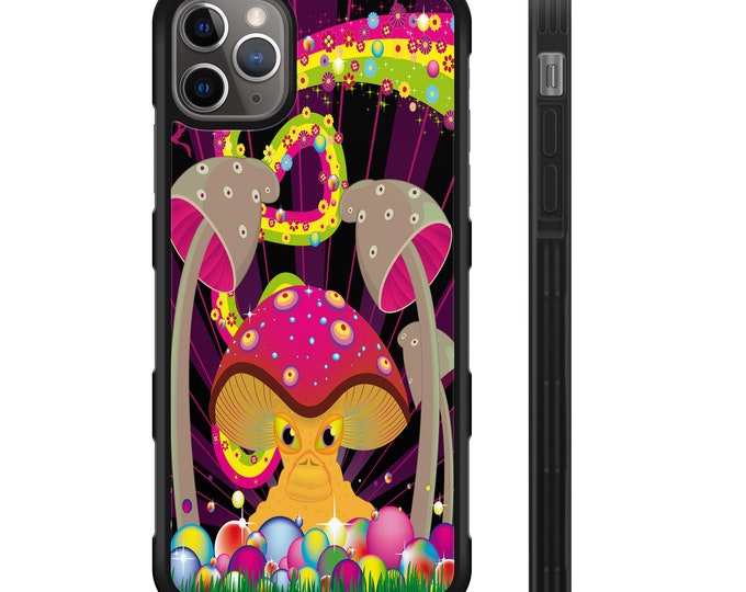 Psychedelic Mushrooms iPhone Galaxy Note Hybrid Rubber Protective Case