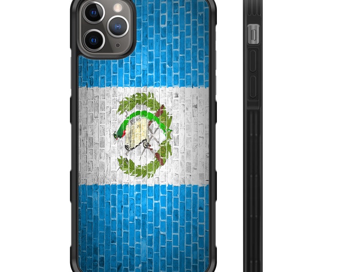 Guatemala Flag Brick Wall iPhone Hybrid Rubber Protective Case Guatemalan