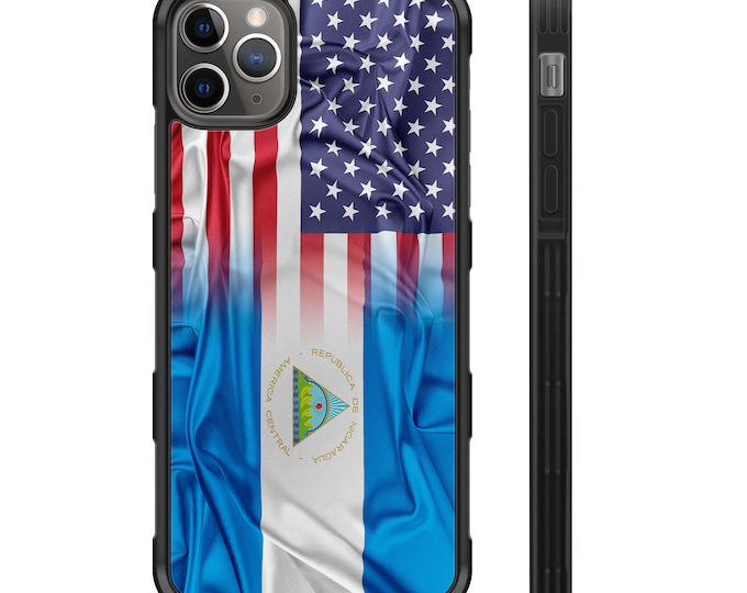 Nicaraguan American Flag iPhone Hybrid Rubber Protective Case Nicaragua