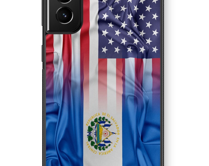 El Salvador  American Flag Galaxy Note Protective Rubber TPU Phone Case Salvadoran