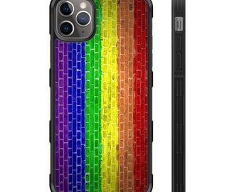 LGBT Flag Brick Wall iPhone Hyper Shock Protective Rubber Phone Case