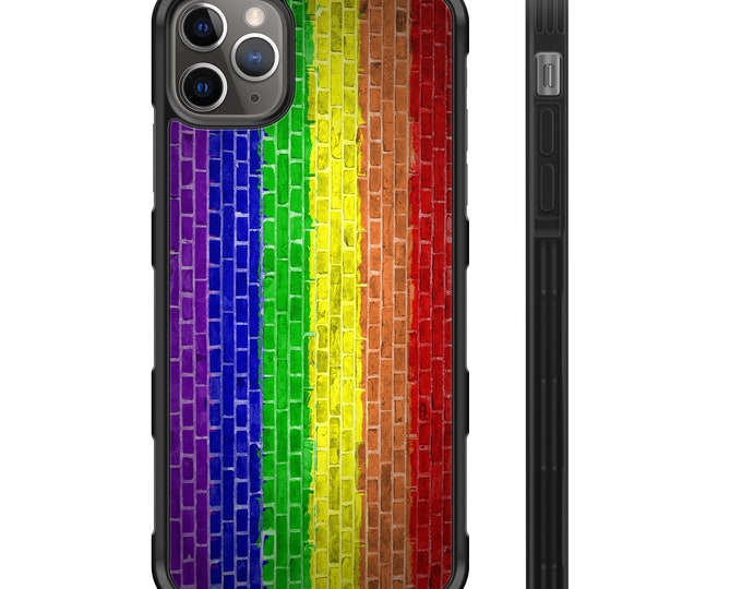 LGBT Flag Brick Wall iPhone Hyper Shock Protective Rubber Phone Case