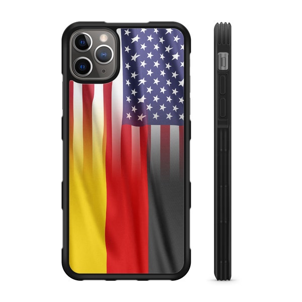 German American Flag iPhone Hyper Shock Protective Rubber Phone Case