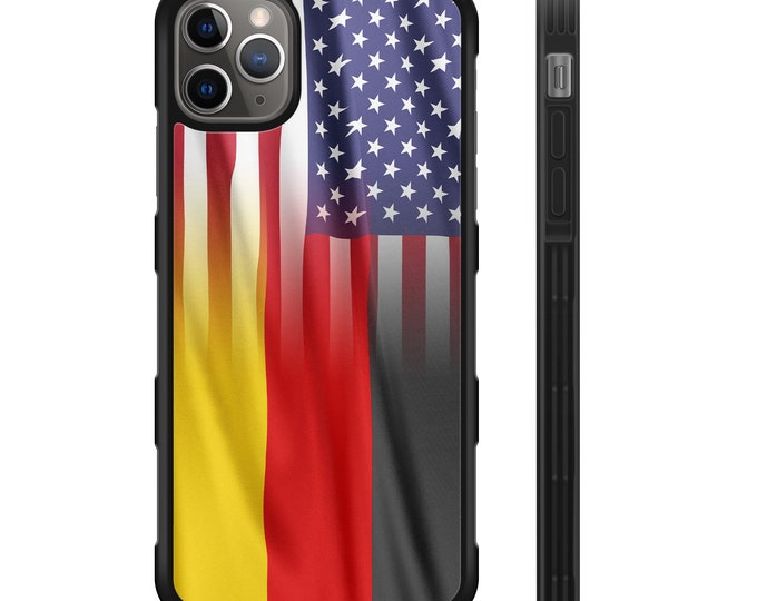 German American Flag iPhone Hyper Shock Protective Rubber Phone Case